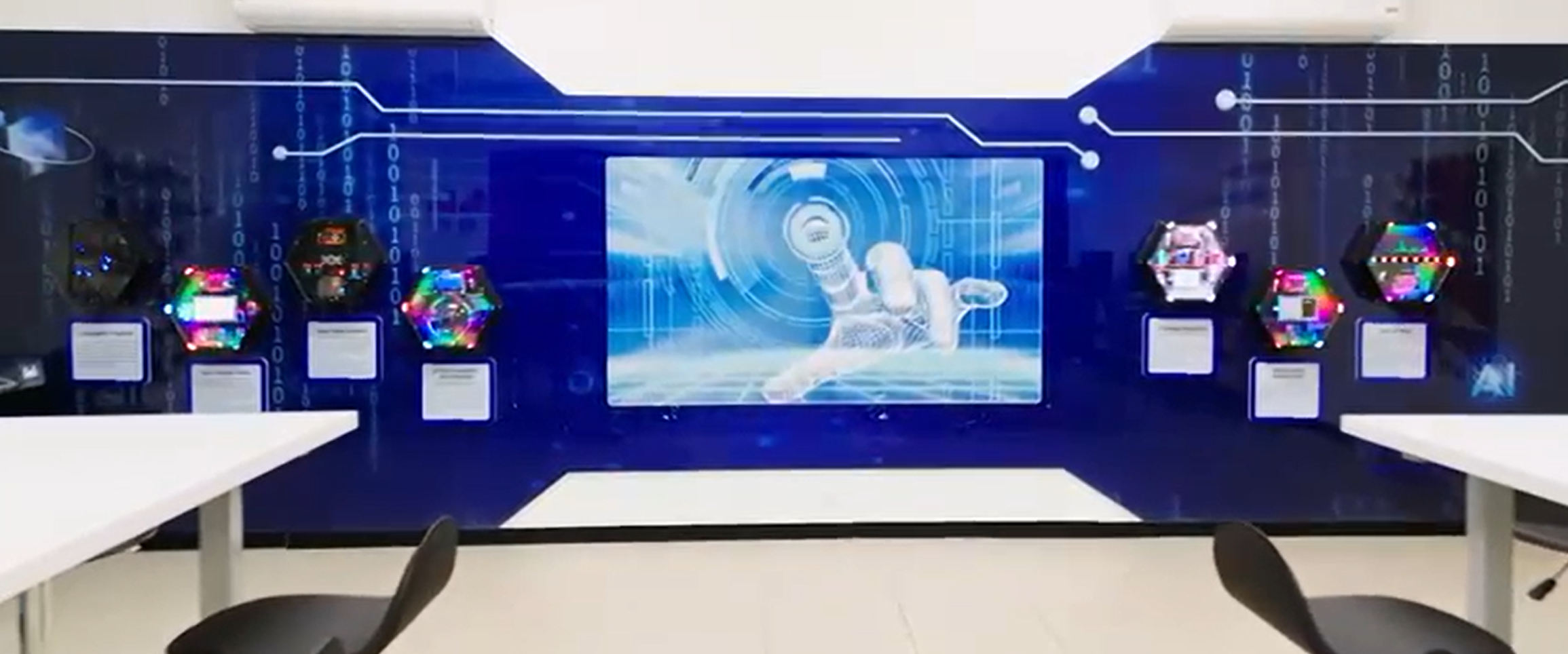 AI lab interactive demo wall